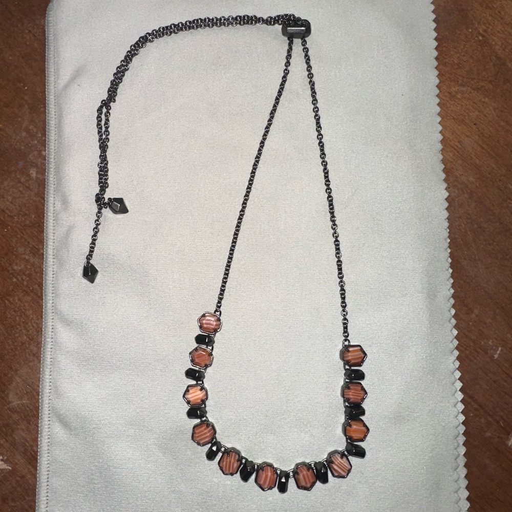 Orange and Black Kendra Scott Adjustable Necklace